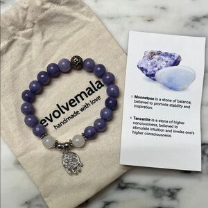 Moonstone & Tanzanite Beaded Bracelet